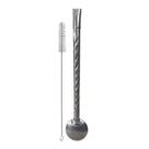 Bomba INOX para Chimarrão com Tubo Torcido Bojo Desmontável