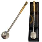 Bomba para Chimarrão Inox Premium Bocal Banhado a Ouro 24K