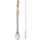 Bomba Para Mate Chimarrão ou Terere 24cm Inox Ouro 18k Pera