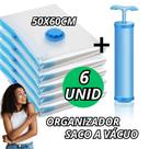 Bomba Sucção Com 6 Organizador a Vacuo 50x60 Proteção Da Umidade Poeira Para Mala Guarda Roupa