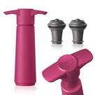 Bomba Vacu Vin para Conservación de Vino Rosa con Tapones Vacío - Mantén tu Vino Fresco Hasta por 10 Días - 1 Bomba 2 Tapones - Reutilizable - Fabricado en los Países Bajos