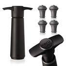 Bomba Wine Saver Vacu Vin preta com tampa de vácuo x4