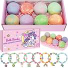 Bombas de banho Duchong Unicorn com surpresa, 8 unidades para meninas de 3 a 6 anos