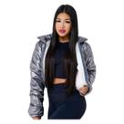 Bombojaco Feminino Jaqueta Impermeável Puffer Corta vento