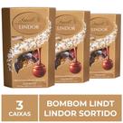 Bombom de Chocolate Suíço Lindt Lindor Sortido, 3 Caixas 75G