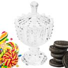 Bomboniere Cristal Vidro Luxo com Tampa Escritório Doces