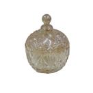 Bomboniere de Vidro c/Tampa Globe Dourada 14,5x19cm