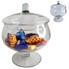 Bomboniere de vidro redonda 16cm para doces e decorações