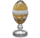 Bomboniere Maior Ovo Pinha c Base Cristal Dourado Lapidado