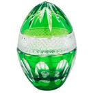 Bomboniere Ovo Pinha Decorativo Cristal Verde Lapidado