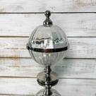 Bomboniere/Potiche em Vidro c/Base Aço Inox Ghalyela 24x16cm
