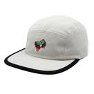 Boné 5 Panel Bege Off-White Bordado Streetwear Aba Reta -