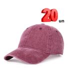 Boné Aba Curva Sarja Lavado Liso Old Desbotado Praia Dad Hat 20 Unidades