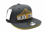 Boné Aba Reta Golden State Snapback Grafite Bordado Ponte 3D Premium Ajustável