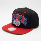 Boné Aba Reta Los Angeles Clippers Snapback Preto e Vermelho Bordado Relevo 3D Premium