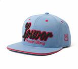 Boné Aba Reta Louvor Prayer Glory Azul Jeans Bordado 3D Snapback Premium Ajustável