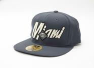 Boné Aba Reta Miami Authentic Snapback Grafite Bordado Relevo 3D Premium Ajustável