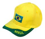 Boné Amarelo e Verde Bandeira do Brasil Tamanho Único