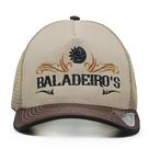 Boné Baladeiros Copa Alta Estilo Trucker Ou Americano Bege