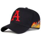 Boné Baseball Masculino Chamas Borbado Letra A Ajustável -