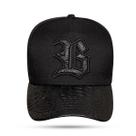 Boné Blck Brasil Snapback Aba Couro Cracked