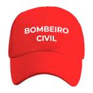 Boné Bombeiro Civil Emergência Bombeiro Vermelho Bordado Boné Bombeiro Civil Emergência Bombeiro Vermelho Bordado