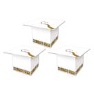 Boné branco Favor Boxes Beistle Grad, conjunto de 3 Boné branco Favor Boxes Beistle Grad, conjunto de 3