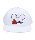 Boné Branco Mickey Aba Reta Com Ajuste