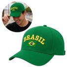 Boné Brasil Aurivera Bandeira Bordada Premium com Ajuste em tiras autocolantes (1 Und) Boné Brasil Aurivera Bandeira Bordada Premium com Ajuste em tiras autocolantes (1 Und)