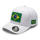 Boné Brasil Bandeira Copa Aba Curvada Ajustável Branco