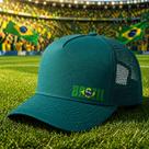 Boné Brasil Futebol Copa Várias Cores Trucker Aba Curva Torcedor Brasileiro
