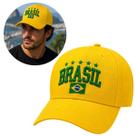 Boné Brasil Legado Bordado Premium com Bandeira Aba Curva Unissex