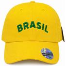 Boné Brasil Supercap Aba Curva Símbolo Bordado - Amarelo