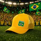 Boné Brazil Bandeirinha Coloridos Trucker Torcida Original Use Young