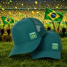 Boné Brazil Bandeirinha Coloridos Trucker Torcida Original Use Young Boné Brazil Bandeirinha Coloridos Trucker Torcida Original Use Young
