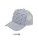 Boné Cavalera Branco Sarja com Tela Bordado Ajustável Boné Cavalera Branco Sarja com Tela Bordado Ajustável