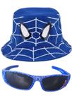 Boné chapéu menino mais oculos infantil masculino do homem aranha , super kit 2 em 1 lançamento Boné chapéu menino mais oculos infantil masculino do homem aranha , super kit 2 em 1 lançamento