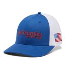 Boné Columbia PFG Mesh Ball unissex azul montanho/bandeira dos EUA L/XL