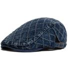 Boné com padrão de diamante, jeans, chapéu Gatsby Newsboy, unissex