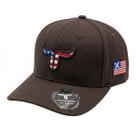 Boné Country Agro Texas Route Aba Curvada Bandeira EUA Ajustável Marrom