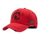 Boné Country Cavalo Agro Fazenda Aba Curva Vaquejada Vermelho/Preto