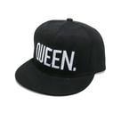 Boné de beisebol acrílico de aba plana, chapéu liso QUEEN Embroidery