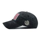 Boné de beisebol adulto clássico com bandeira americana lavada velha letra americana
