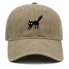 Boné de beisebol Black Cat Bordado Vintage em algodão lavado