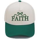 Boné de beisebol, chapéu liso de algodão bordado com laço Faith”