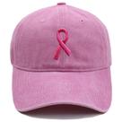 Boné de beisebol, chapéu liso de algodão com fita rosa bordada
