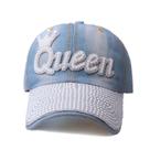 Boné de beisebol: chapéu liso de algodão e poliéster Queen Pearl Rhinestone