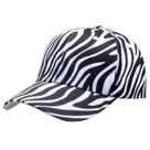 Boné de beisebol com estampa zebra de algodão para mulheres e homens - preto/branco Boné de beisebol com estampa zebra de algodão para mulheres e homens - preto/branco
