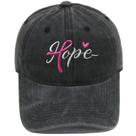 Boné de beisebol de algodão bordado liso Hope Ribbon