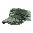 Boné de beisebol de algodão camuflado, chapéu de cano plano, estilo militar